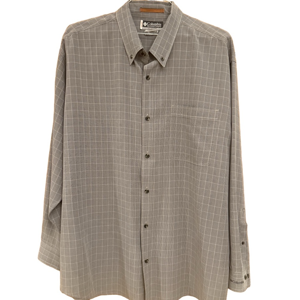 Columbia XXL men’s dress shirt, button-down gray. Only Dry Cleaned